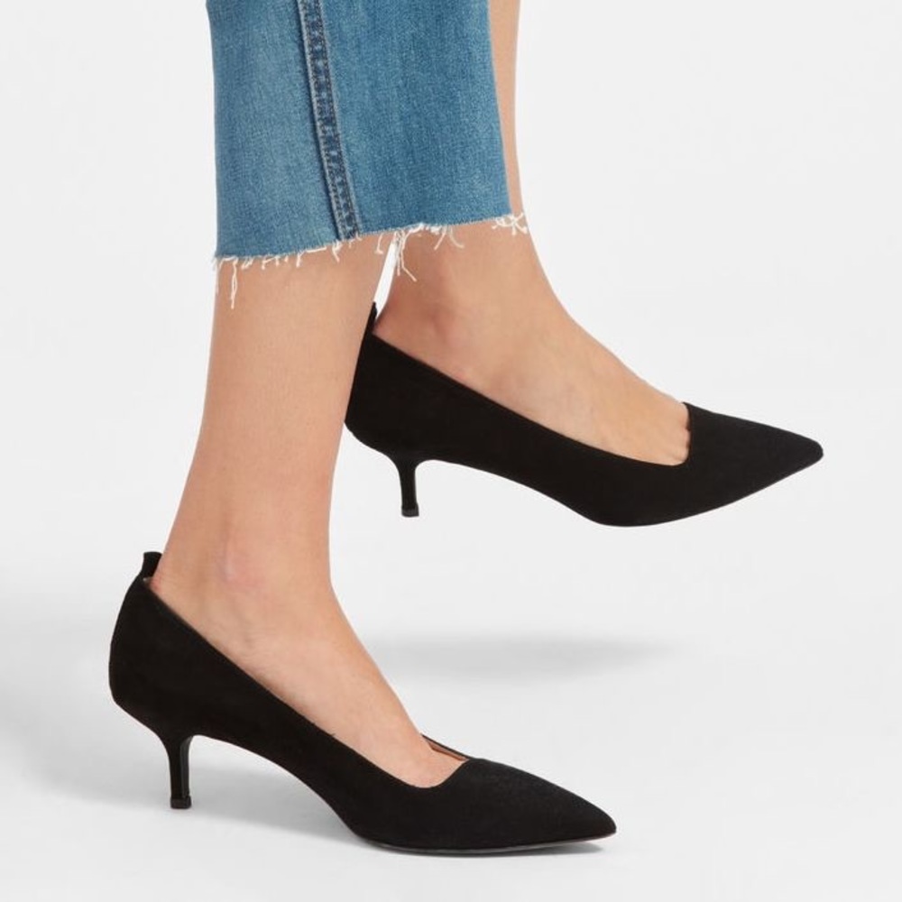 Everlane The Editor Kitten Heel Suede Pump NWOT